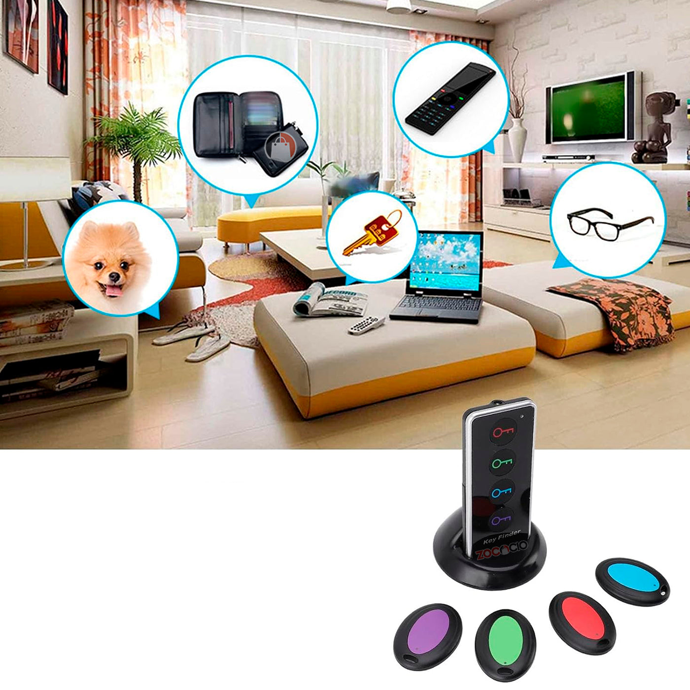 FindMaster™ localizador de llaves, mascotas, carteras y mucho más.