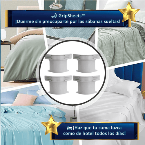 GripSheets™ Sujetadores de Sábanas Antideslizantes x4