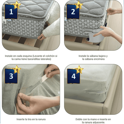 GripSheets™ Sujetadores de Sábanas Antideslizantes x4