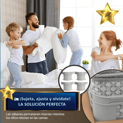 GripSheets™ Sujetadores de Sábanas Antideslizantes x4
