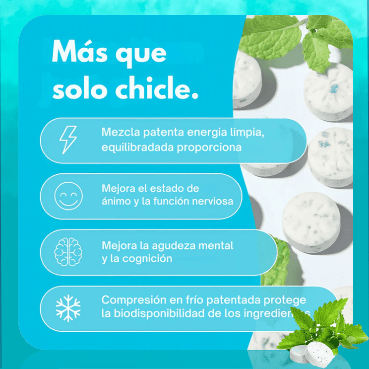 ⚡ ENERGY & FOCUS™ Goma de mascar que despierta tu mente y aumenta tu energía.
