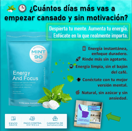 ⚡ ENERGY & FOCUS™ Goma de mascar que despierta tu mente y aumenta tu energía.