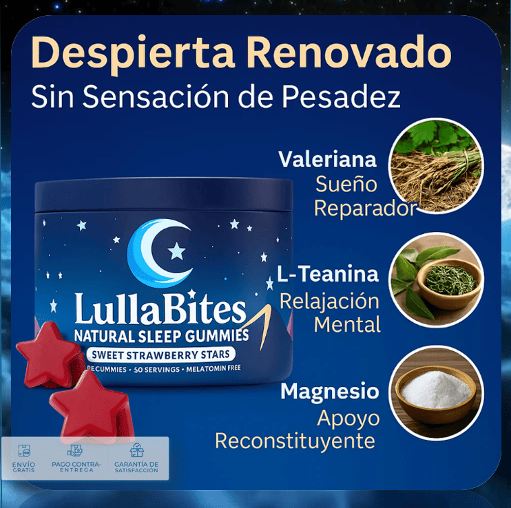 🌙 LullaBites™ Gomas Naturales para Dormir 60 CP