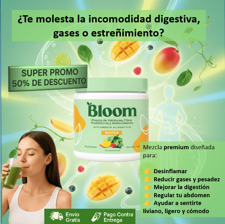🌿🥭BloomMango™ Fórmula con probióticos para un abdomen desinflamado