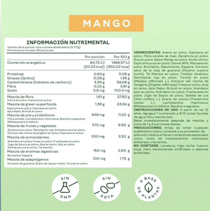 🌿🥭BloomMango™ Fórmula con probióticos para un abdomen desinflamado
