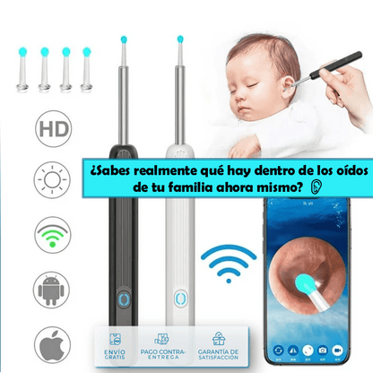 🦻ClearView Pro™ Limpiador de oídos inteligente con cámara HD