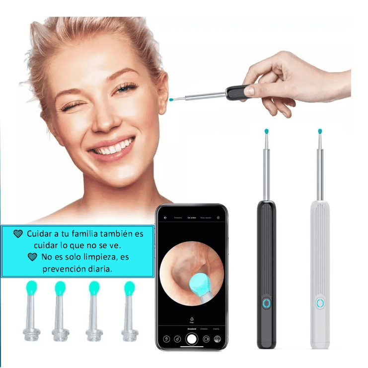 🦻ClearView Pro™ Limpiador de oídos inteligente con cámara HD