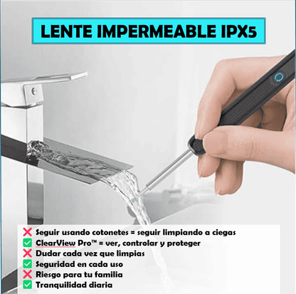 🦻ClearView Pro™ Limpiador de oídos inteligente con cámara HD